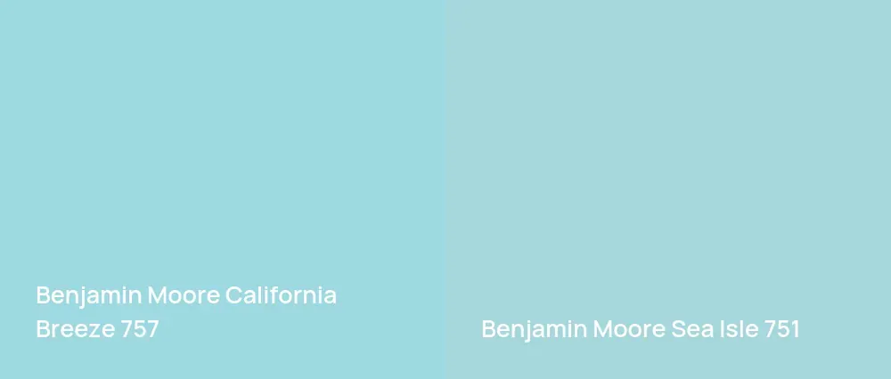 Benjamin Moore California Breeze 757 vs Benjamin Moore Sea Isle 751