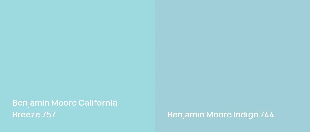 Benjamin Moore California Breeze 757 vs Benjamin Moore Indigo 744