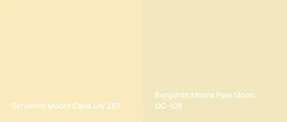 Benjamin Moore Calla Lily 283 vs Benjamin Moore Pale Moon OC-108