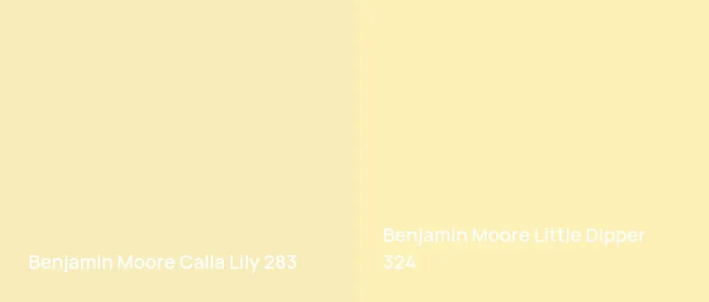 Benjamin Moore Calla Lily 283 vs Benjamin Moore Little Dipper 324