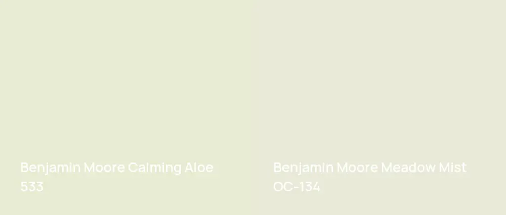 Benjamin Moore Calming Aloe 533 vs Benjamin Moore Meadow Mist OC-134