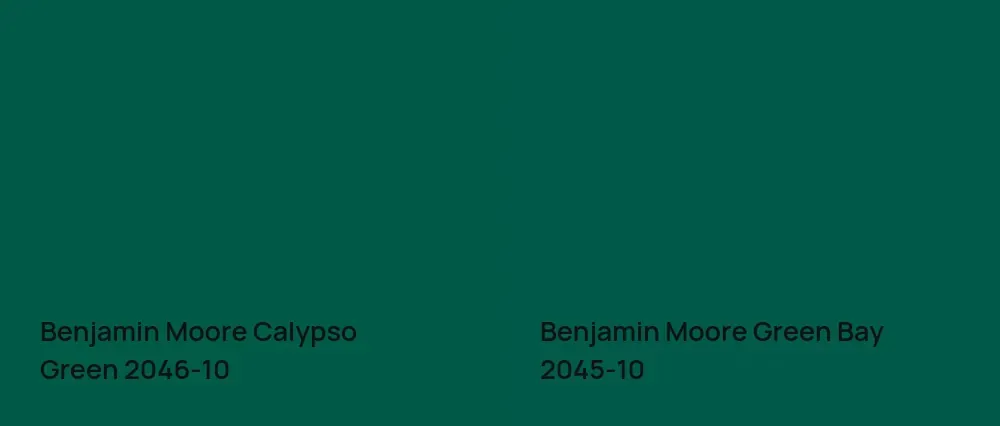 Benjamin Moore Calypso Green 2046-10 vs Benjamin Moore Green Bay 2045-10