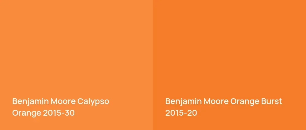 Benjamin Moore Calypso Orange 2015-30 vs Benjamin Moore Orange Burst 2015-20