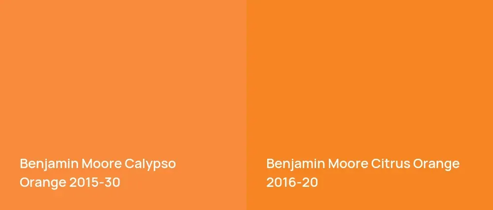 Benjamin Moore Calypso Orange 2015-30 vs Benjamin Moore Citrus Orange 2016-20