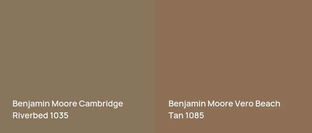 Benjamin Moore Cambridge Riverbed 1035 vs Benjamin Moore Vero Beach Tan 1085