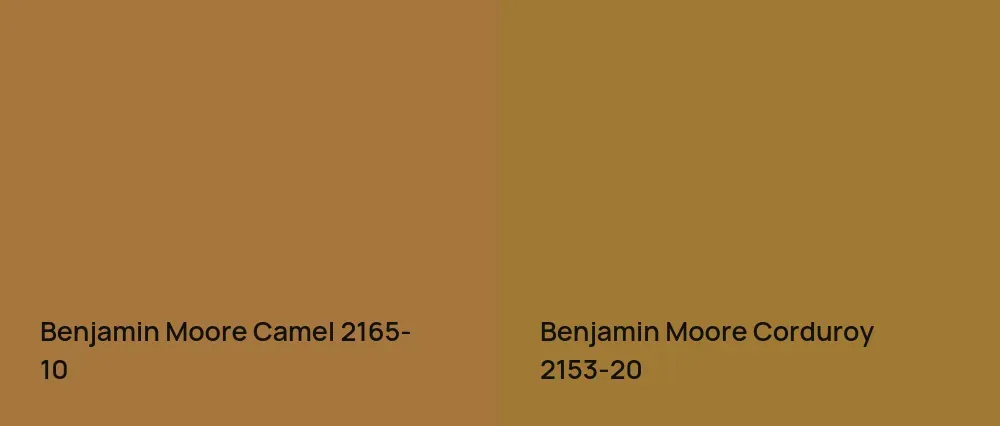 Benjamin Moore Camel 2165-10 vs Benjamin Moore Corduroy 2153-20