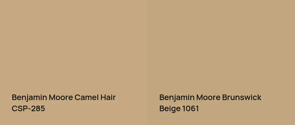 Benjamin Moore Camel Hair CSP-285 vs Benjamin Moore Brunswick Beige 1061