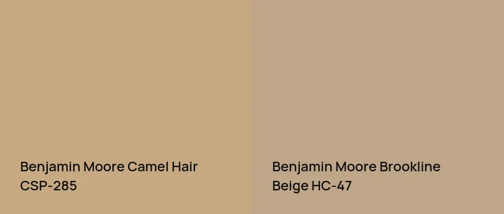 Benjamin Moore Camel Hair CSP-285 vs Benjamin Moore Brookline Beige HC-47