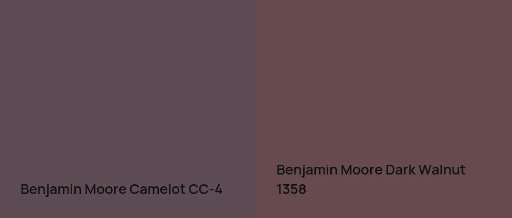Benjamin Moore Camelot CC-4 vs Benjamin Moore Dark Walnut 1358