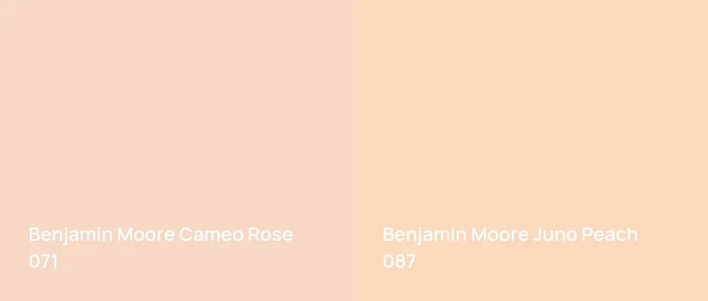 Benjamin Moore Cameo Rose 071 vs Benjamin Moore Juno Peach 087