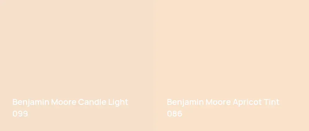 Benjamin Moore Candle Light 099 vs Benjamin Moore Apricot Tint 086