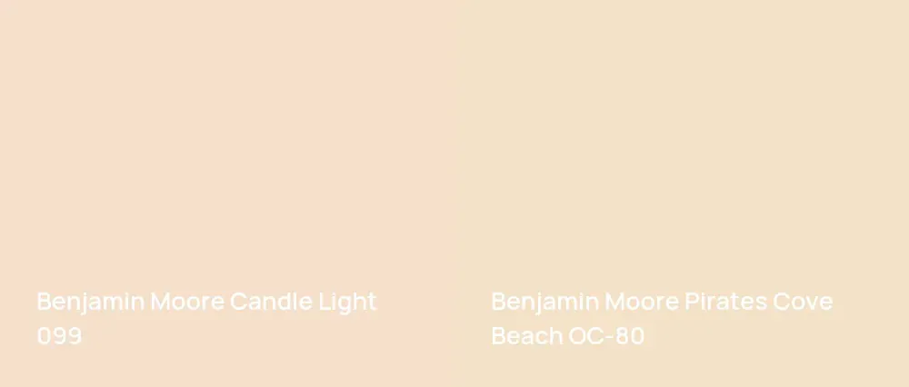 Benjamin Moore Candle Light 099 vs Benjamin Moore Pirates Cove Beach OC-80