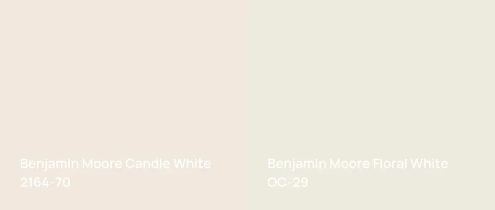 Benjamin Moore Candle White 2164-70 vs Benjamin Moore Floral White OC-29