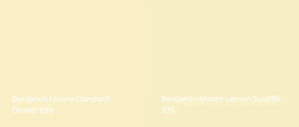 Benjamin Moore Candlelit Dinner 295 vs Benjamin Moore Lemon Soufflé 331