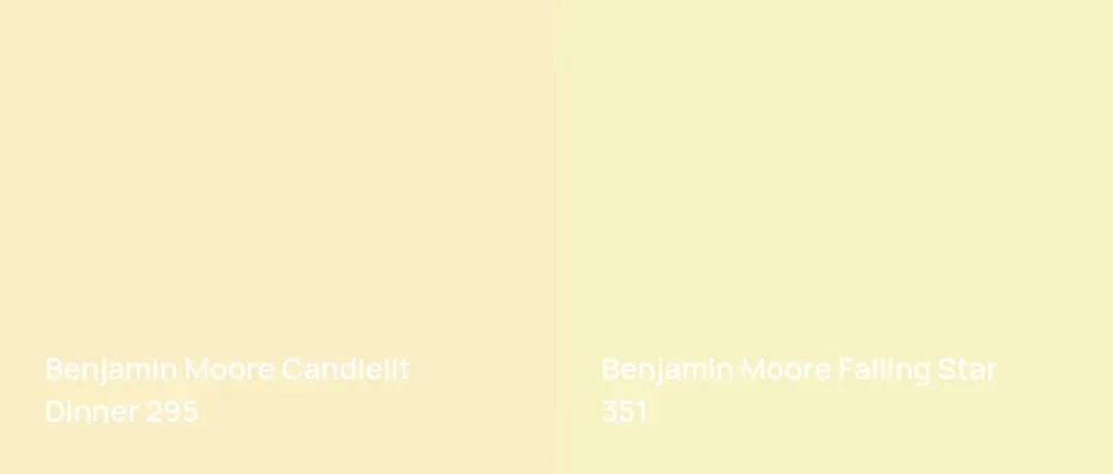 Benjamin Moore Candlelit Dinner 295 vs Benjamin Moore Falling Star 351