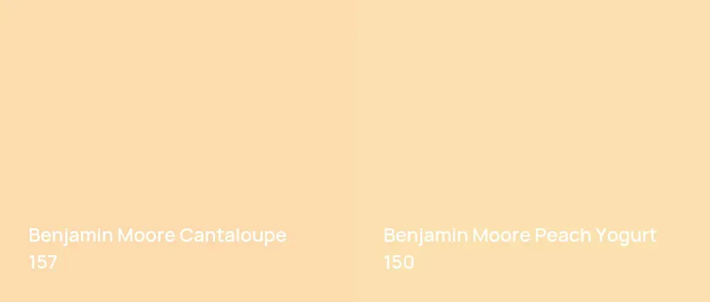 Benjamin Moore Cantaloupe 157 vs Benjamin Moore Peach Yogurt 150