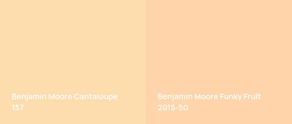 Benjamin Moore Cantaloupe 157 vs Benjamin Moore Funky Fruit 2015-50