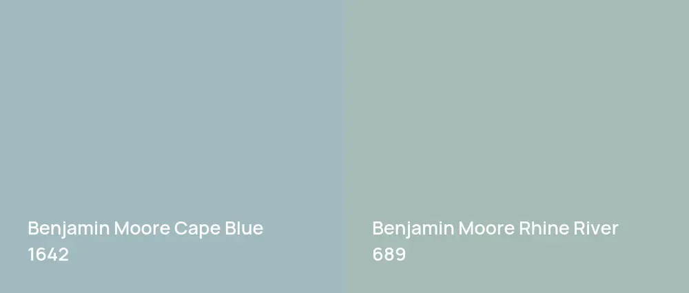 Benjamin Moore Cape Blue 1642 vs Benjamin Moore Rhine River 689