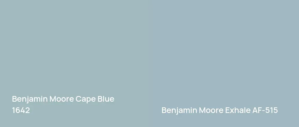 Benjamin Moore Cape Blue 1642 vs Benjamin Moore Exhale AF-515