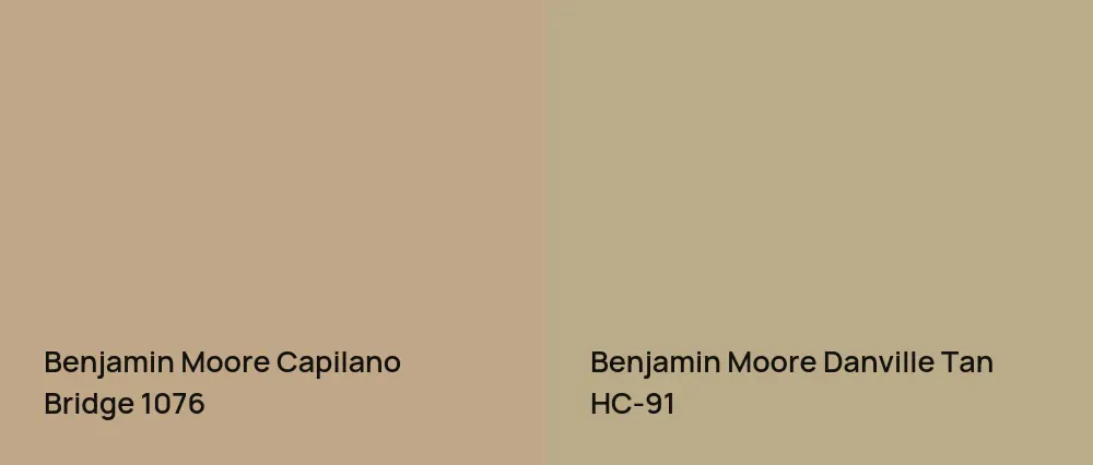 Benjamin Moore Capilano Bridge 1076 vs Benjamin Moore Danville Tan HC-91