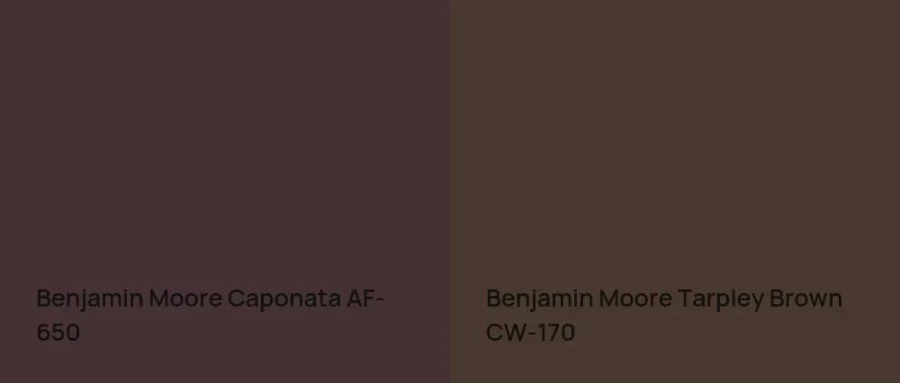 Benjamin Moore Caponata AF-650 vs Benjamin Moore Tarpley Brown CW-170