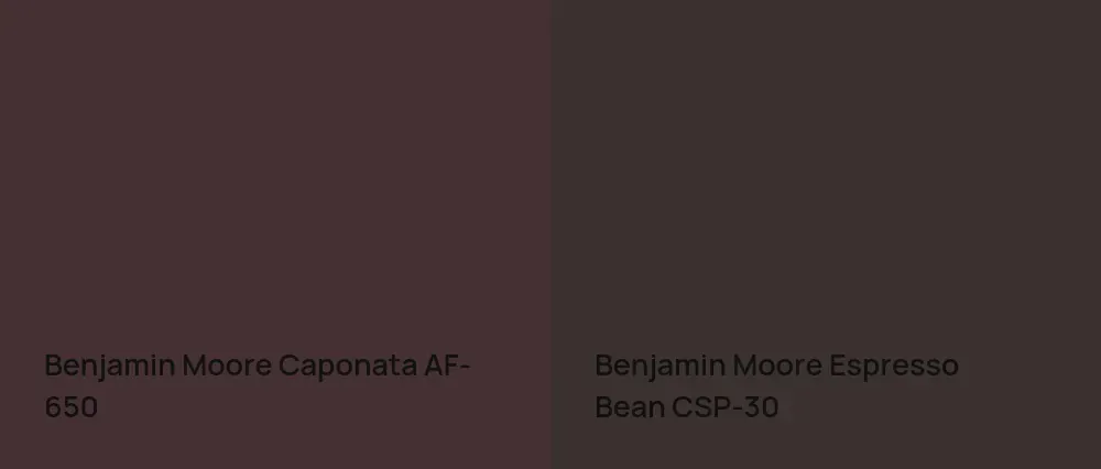 Benjamin Moore Caponata AF-650 vs Benjamin Moore Espresso Bean CSP-30