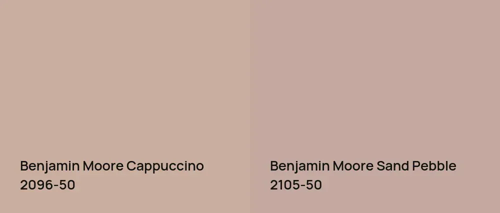 Benjamin Moore Cappuccino 2096-50 vs Benjamin Moore Sand Pebble 2105-50