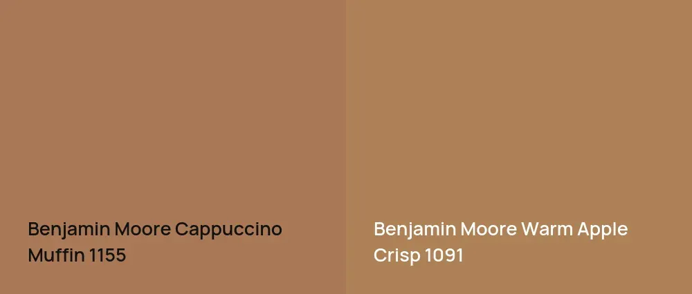 Benjamin Moore Cappuccino Muffin 1155 vs Benjamin Moore Warm Apple Crisp 1091