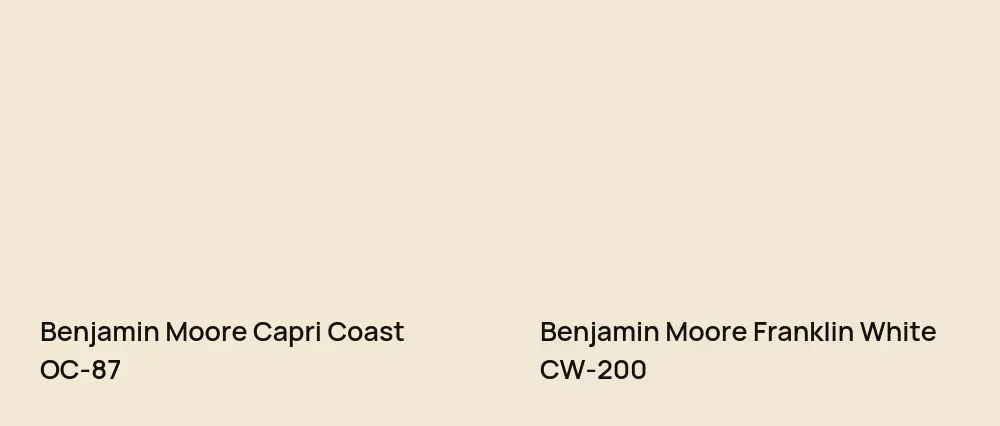 Benjamin Moore Capri Coast OC-87 vs Benjamin Moore Franklin White CW-200