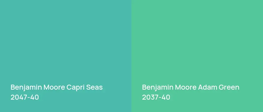 Benjamin Moore Capri Seas 2047-40 vs Benjamin Moore Adam Green 2037-40