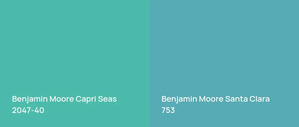 Benjamin Moore Capri Seas 2047-40 vs Benjamin Moore Santa Clara 753