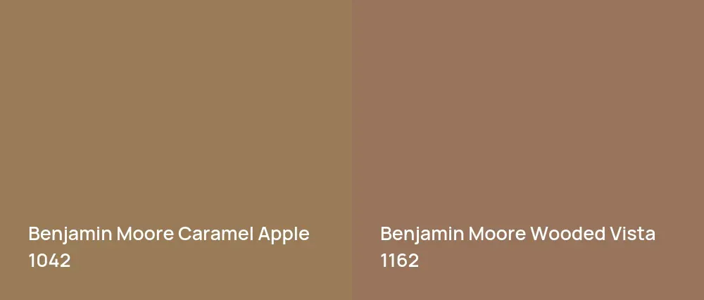 Benjamin Moore Caramel Apple 1042 vs Benjamin Moore Wooded Vista 1162