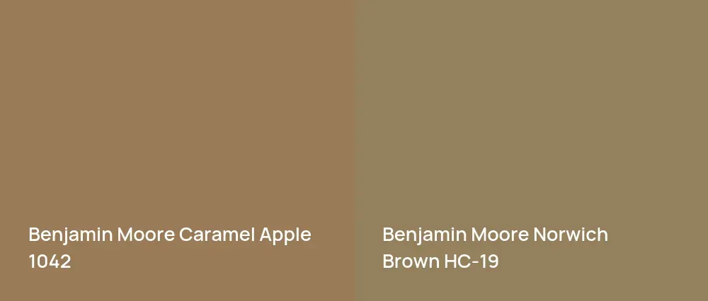 Benjamin Moore Caramel Apple 1042 vs Benjamin Moore Norwich Brown HC-19