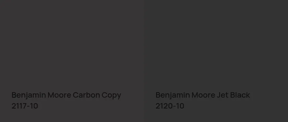 Benjamin Moore Carbon Copy 2117-10 vs Benjamin Moore Jet Black 2120-10