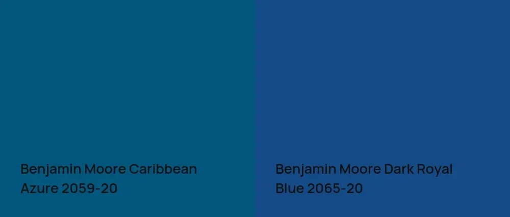 Benjamin Moore Caribbean Azure 2059-20 vs Benjamin Moore Dark Royal Blue 2065-20