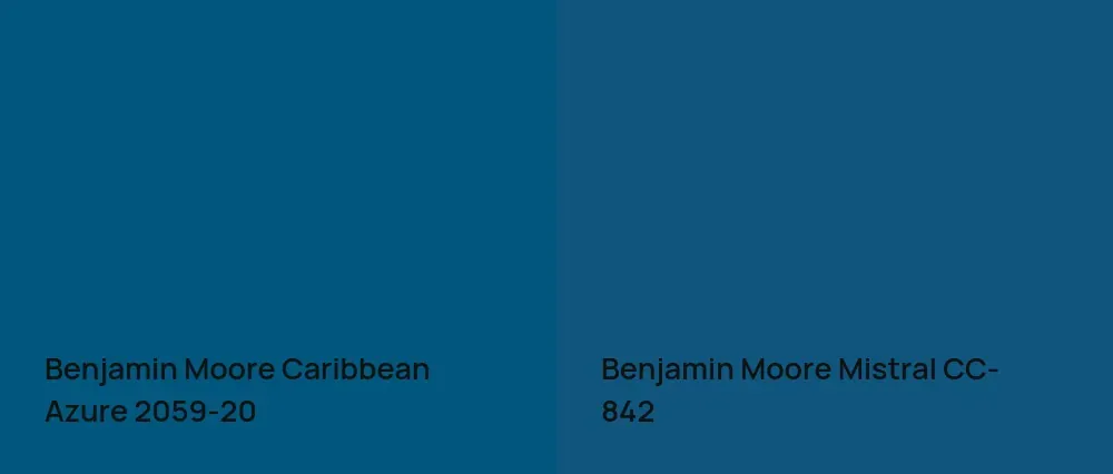 Benjamin Moore Caribbean Azure 2059-20 vs Benjamin Moore Mistral CC-842