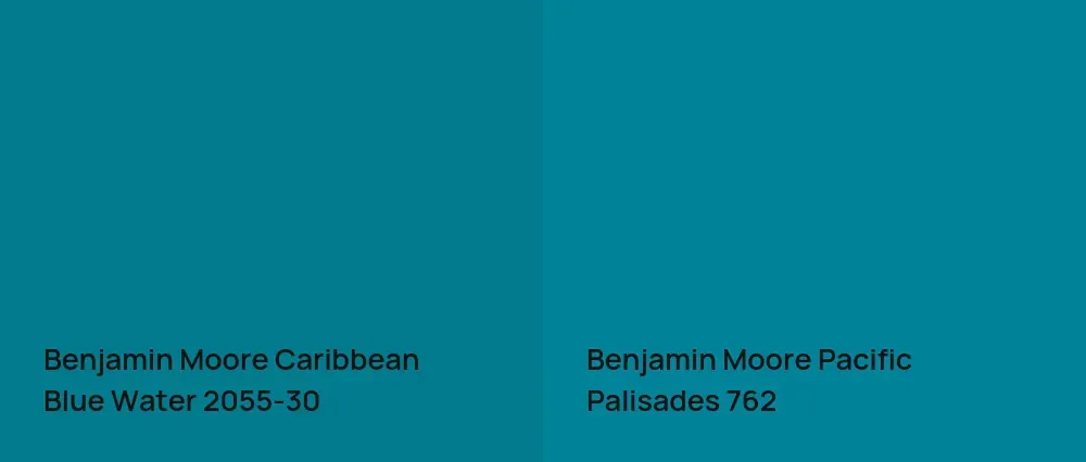 Benjamin Moore Caribbean Blue Water 2055-30 vs Benjamin Moore Pacific Palisades 762