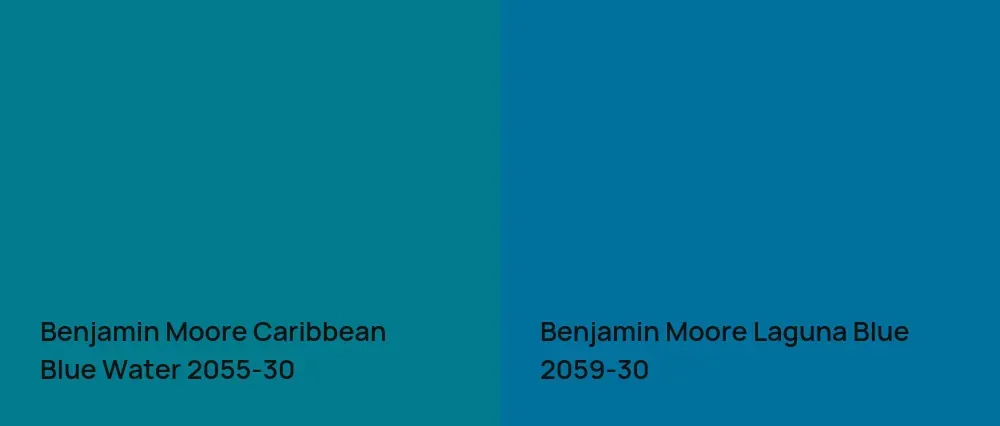 Benjamin Moore Caribbean Blue Water 2055-30 vs Benjamin Moore Laguna Blue 2059-30