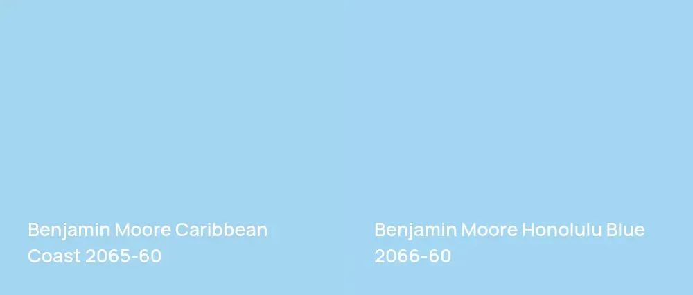 Benjamin Moore Caribbean Coast 2065-60 vs Benjamin Moore Honolulu Blue 2066-60