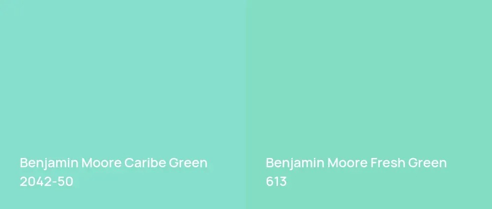 Benjamin Moore Caribe Green 2042-50 vs Benjamin Moore Fresh Green 613