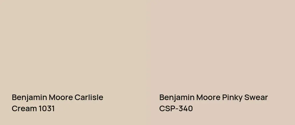 Benjamin Moore Carlisle Cream 1031 vs Benjamin Moore Pinky Swear CSP-340