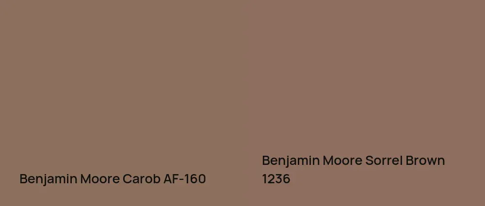 Benjamin Moore Carob AF-160 vs Benjamin Moore Sorrel Brown 1236