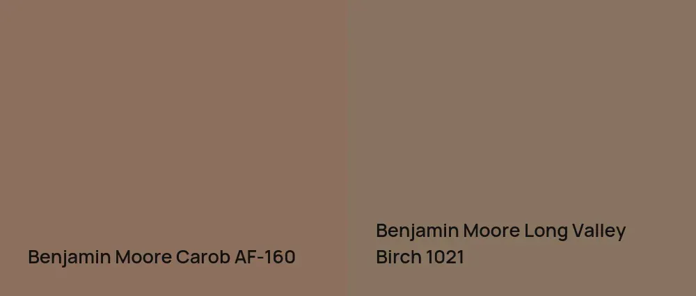 Benjamin Moore Carob AF-160 vs Benjamin Moore Long Valley Birch 1021