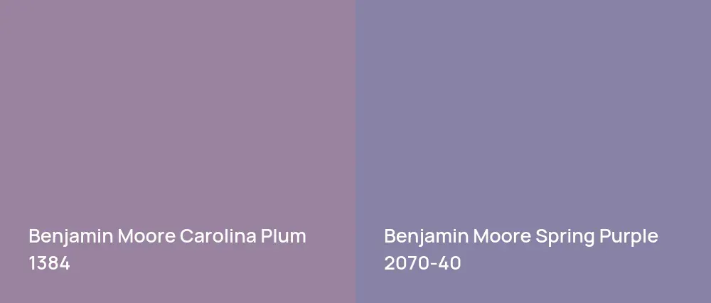 Benjamin Moore Carolina Plum 1384 vs Benjamin Moore Spring Purple 2070-40