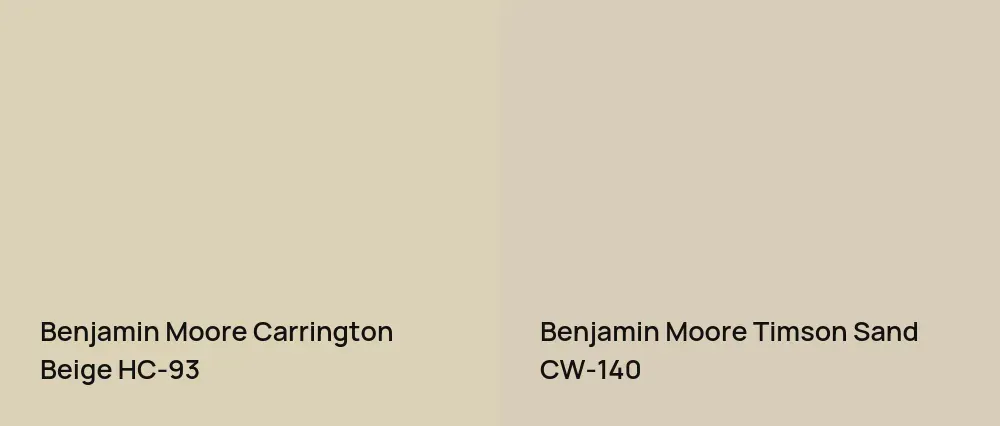 Benjamin Moore Carrington Beige HC-93 vs Benjamin Moore Timson Sand CW-140