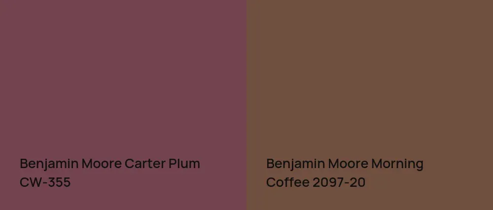Benjamin Moore Carter Plum CW-355 vs Benjamin Moore Morning Coffee 2097-20