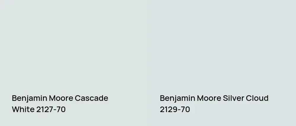 Benjamin Moore Cascade White 2127-70 vs Benjamin Moore Silver Cloud 2129-70
