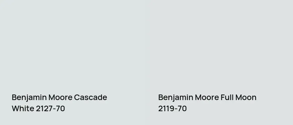 Benjamin Moore Cascade White 2127-70 vs Benjamin Moore Full Moon 2119-70