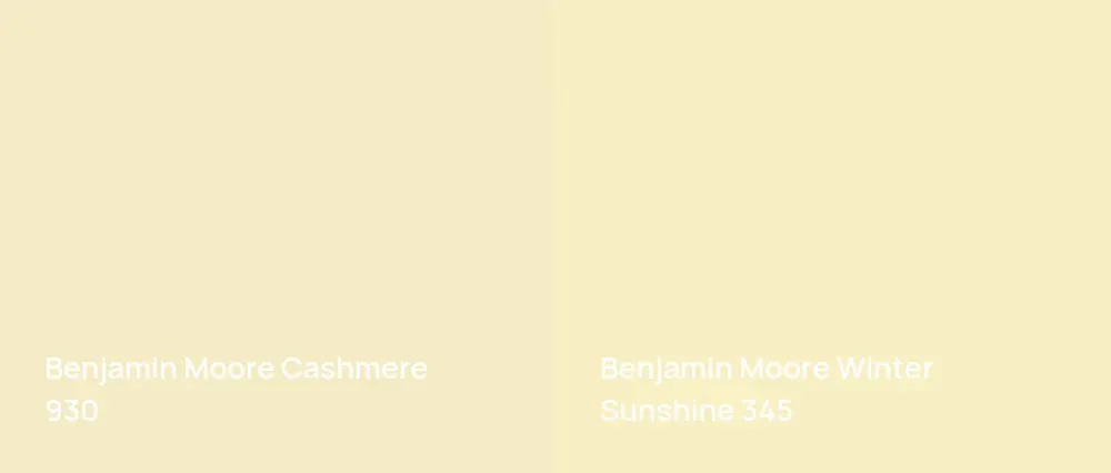 Benjamin Moore Cashmere 930 vs Benjamin Moore Winter Sunshine 345