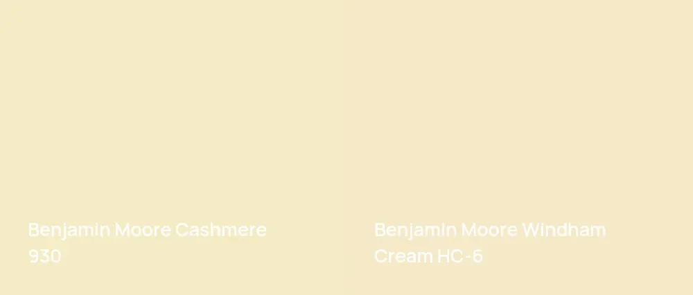 Benjamin Moore Cashmere 930 vs Benjamin Moore Windham Cream HC-6